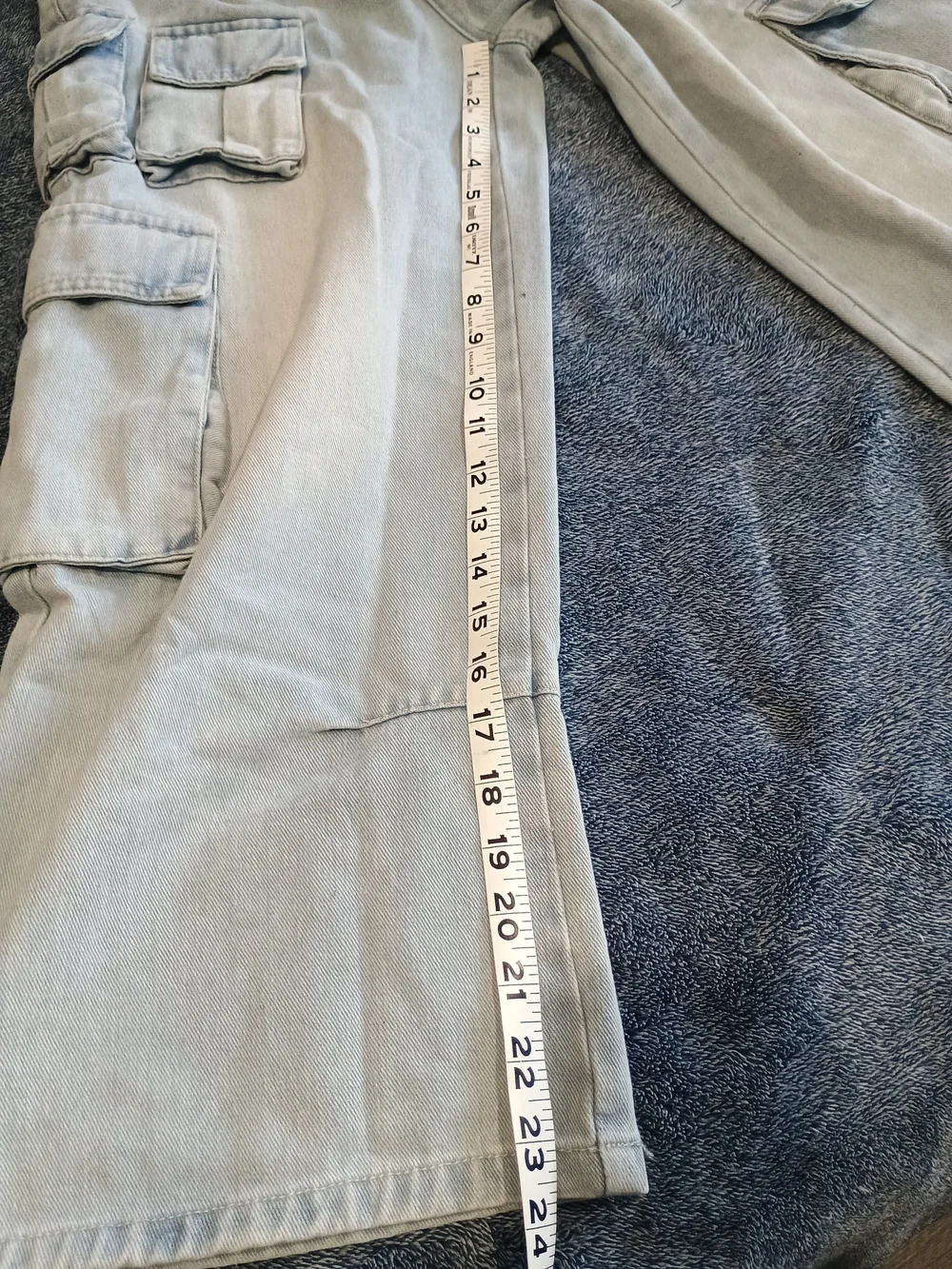 Kids Light Blue Cargo Jeans with Multi-Pocket Design